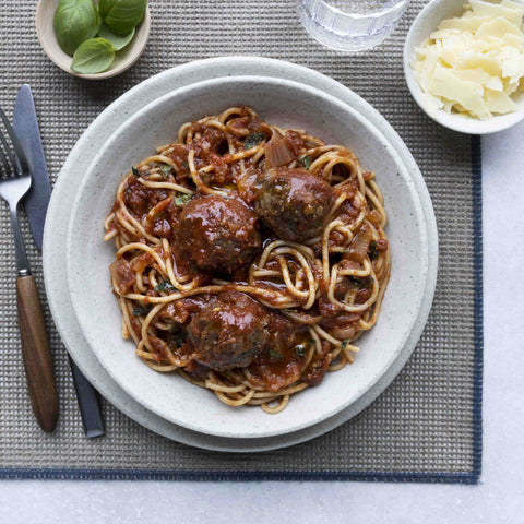 Spaghetti  with beef meatballs
