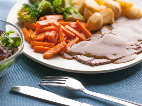 Roast Beef Traditional Style with Roast Potatoes & Vegetables